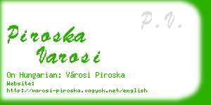 piroska varosi business card